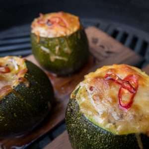 Rookplank Western Red Ceder | gevulde bolcourgette | Rookplankje.nl