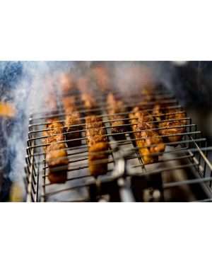 Kipvingers in de BBQNovation RVS Rotisserie Grillmand