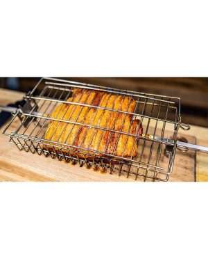 Tosti in de BBQNovation RVS Rotisserie Grillmand