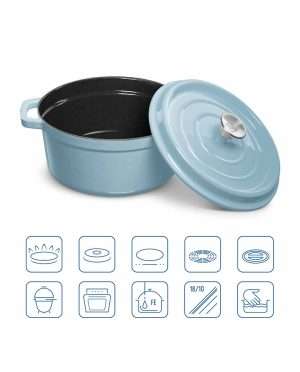 Productafbeelding | Eigenschappen GrandFeu Braadpan 3.5 en 4.7 L Lichtblauw