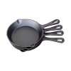 Productafbeelding | Cast Iron Skillet Set klein | Gietijzeren Fry Pans | 4 stuks